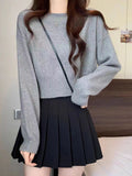 Zingj One-Word Collared Sweater For Women In Autumn And Winter, A Solid Color Casual Sweater, A Small Foreign