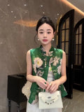 Chinese Style Retro Tang Dynasty Vest Women's 2024 Xia Xin Zen Plate Buckle Collar Sleeveless Vest Clip