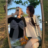 Sleeve T-shirts Women Popular Simple All-match Lovely New Arrival Ins College Leisure Korean Style Cosy Loose Elegant