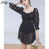 Women Elegant Simple Breathable Sexy Korean Style Backless New Popular Swimwear Summer Vacation Beach Retro Slim