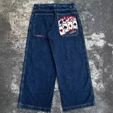 Y2K Baggy Jeans Men's Pattern Hip-Hop Street Harajuku Men's Wide-Legged