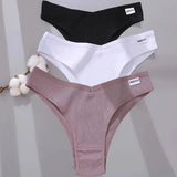 Sexy Cotton Women Brazilian Panties V Waist Female T-back Underpants Intimate Lingerie Bikini Panty