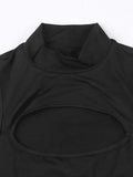 Sleeveless Cutout Black Bodysuit-Outfit