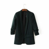 Fashionable Suit Jacket With Buckle-Free Pleated Sleeves In Spring