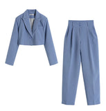 Zingj Suit 2024 Autumn Temperament Short Suit Jacket Show Thin High Waist Hanging Sense Of Suit Pants