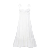 Spring Series Laminated Decorative Poplin Suspender Dress