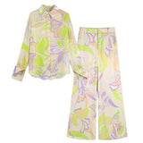 Spring Printed Shirt 2624138 Printed Wide-Leg Trousers 2775156