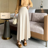 Zingj Beat Thickened Modal Knitted Skirt Women's Winter Korean Version Of High-Waisted A-Shaped Skirt Wool Pendulum
