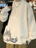 Men's Cartoon Long Sleeve Knit Sweater- Outfit