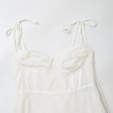Spring Style Laminated Poplin Sling Dress At The Back