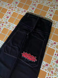Hip-Hop Loose-Letter Jeans Men's Y2K Jeans Street Harajuku High Waist Wide