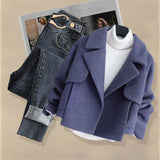 Zingj Temperament Wear A Fried Street Suit Female 2024 Autumn Winter Stylish Show Skinny Jeans Short Woolen Coat Three-Piece Set-Outfit