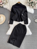Suit Female Korean Version Socialite Temperament OL Professional Suit Jacket Two-Piece Set Of High Waist Hip Half