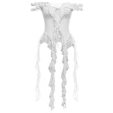 Cool Sister Style Lace Splicing Hollow Shoulder Vest Female Niche Irregular Thin Coat