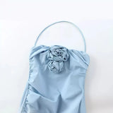 Summer Embossed Flower Dress Forked With Chest