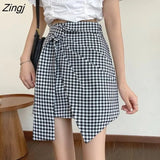 Women Summer A-line Asymmetrical Irregular Chic Elegant Womens Mini Skirt Slender Korean Style New Stylish Vintage