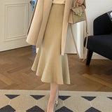 Zingj Waxy Knit Fishtail Skirt Skirt Female Fall Winter Drop Feeling Package Hip Long Skirt With Sweater Knit Skirt Women's