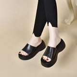 Zingj Slippers Women Wear 2024 New Summer Simple Temperament Open-Toed Muffin And