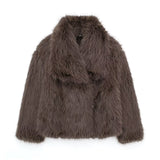New Artificial Fur Effect Short Fashion Coat