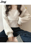 Women Knitting Elegant Solid All Match Ladies Casual Korean Style Daily Loose Design Spring Fashion Popular