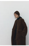 [Daihe] Winter New Leisure Round Collar Single-Breasted Teddy Fur A Body Long Plush Coat H7796-Outfit