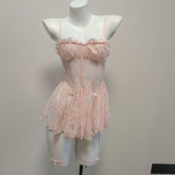 Pajamas 025 New High-End Temperament Short Skirt Pink Fashion Sexy Hot Lebony Sling