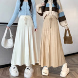 Zingj Actual Shot Shows The Thin Half Skirt, The New High Waist Knitted A Skirt In Autumn And Winter, The Big Pendulum Skirt, The Long Skirt With Large Pleated