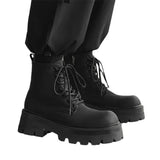 Zingj / Winter 2023 Thick Bottom Martin Boots Male Carbon Black Trend Plus Velvet Derby Shoes British Locomotive Short Boots