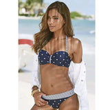 Swimwear 2022 Bikinis Black Swimming Suit For Women Dot Polka Swimsuit Padded Push-up Bikini