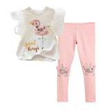 Pieces Kids Children Girls Clothes Set Little Girl Summer Cartoon Print T Shirt and Pants Leggings Outfits Clothing