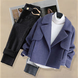 Zingj Temperament Wear A Fried Street Suit Female 2024 Autumn Winter Stylish Show Skinny Jeans Short Woolen Coat Three-Piece Set-Outfit