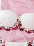 White Patchwork Lingerie Set- Outfit