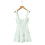 New Sleeveless Print Slim Short Dress In