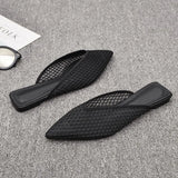 Zingj 2024 New Net Red Pointed Flat Sandals Ins Lazy Man Half Drag Fairy Wind Baotou Muller Women's