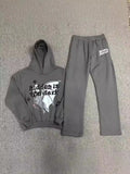 High Street Tide Card Letter Printing Loose Hooded Sweater Suit For Men And
