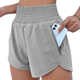 Women's Sports Shorts Quick-Dry Loose Leisure High-Waist Side Zipper Fitness Yoga Three-Point