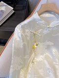 Chinese White Shirt Woman 2025 New Fascination Chinese Style With Shirt Tang Plate Buckle Acetic Acid
