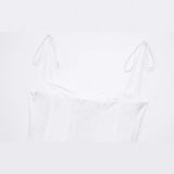 Spring Series Laminated Decorative Poplin Suspender Dress