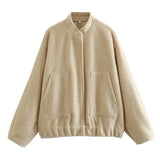 New 15 Color Loose Casual Jacket Street Y2K Collar Dark Buckle Coat Female