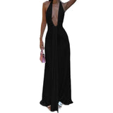 2025 New Women's Dress Temperament Fashion Hanging Neck V Neck Sexy Bare Back