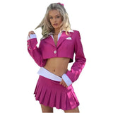 2025 Star New Color Suit Umbilical Short Jacket Set Folding