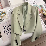 Zingj Suit Jacket Lady Small Man 2024 Spring Pink Autumn New Students Versatile Small Suit Fashion