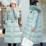 Cotton Dress Female Long Over-Knee Big Collar Cotton-Padded Clothes 2024 Winter New Korean Version Of The Thick Loose Large Size Coat-Outfit