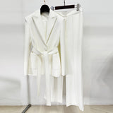 New Star Fashion Beads Edge Trim Belt Suit Trousers Set Two-Piece