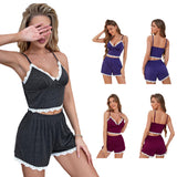 Zingj Girl Summer V Neck Sling Lace Sexy Home Clothes
