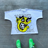 Kd Is Little Devil Graffiti Hip-Hop Printed Street Short-Sleeved T-Shirt Men And Women Retro Loose In