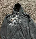 Zipper Hoodie Vintage Street Hip-Hop Loose Printing Spring And Autumn