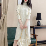 Zingj Knit Dress Female Autumn Winter 2023 New Loose Inside Build Base Twist In The Long Sweater