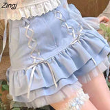 Waist Lace Bandage Y2k Sweet Skirt 2021 Summer Casual Designer Elegant Lolita Sexy Skirt Japanese Kawaii Mini Skirt