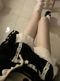 Piece Sets Womens Outfits Summer 2022 White Crop Top Black Cardigan Shorts Lace Trim Cute Short Sets Kawaii Clothes for